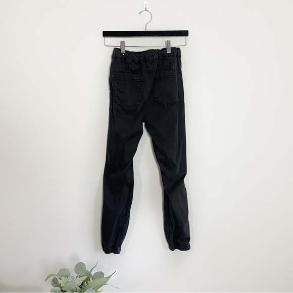 [American Eagle] Black Elastic Drawstring Waist Stretch Jogger Pants - Picture 6 of 7